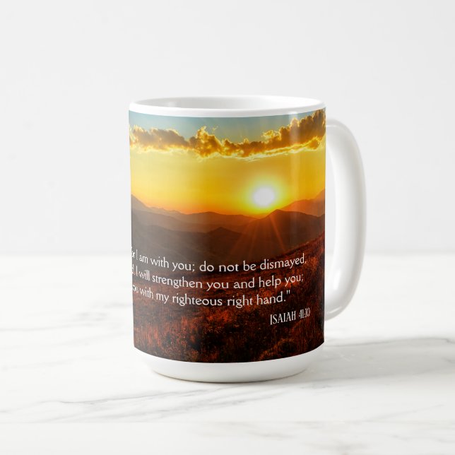 Solbergen fruktar inte Isaiah 41:10 Kaffemugg (Framsida höger)