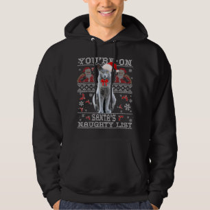 Solblått katt Lover Julafton Ugly Sweater Hoodie