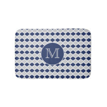 Solblått och Grått Quatrefoil Monogram