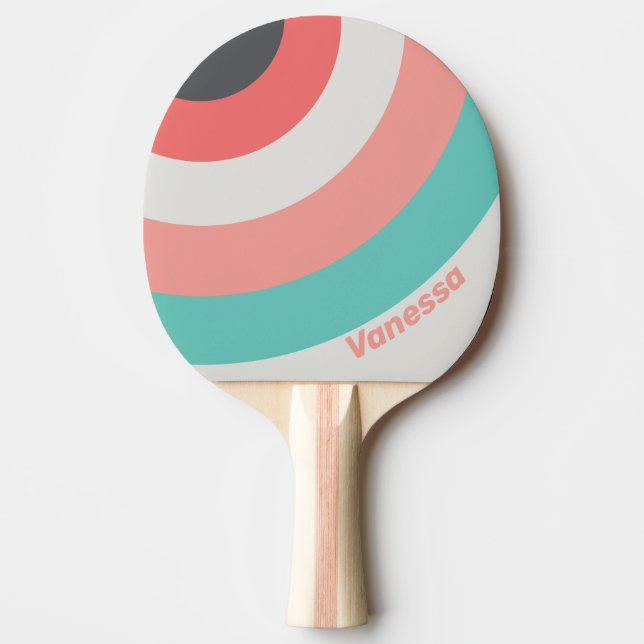 Solblekt Korallcirkelsnöre med Namn Pingisracket (Framsidan)