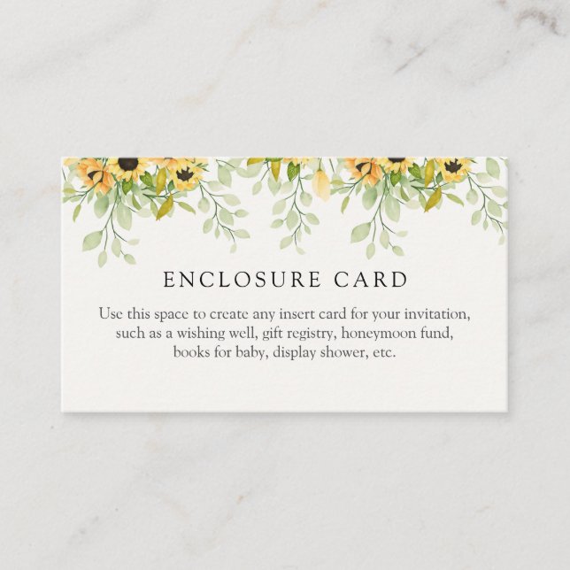 Solblomma duschkapslingskort tilläggskort (Framsida)