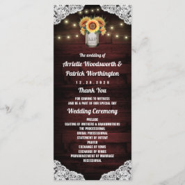 Solblomma Murbruk Ljus Trähustru Bröllopsprogram Program