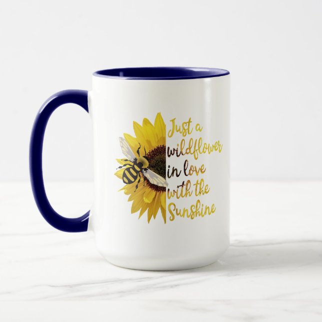 Solblomma, solljabakaffe med solrosolja kärlek mug mugg (Vänster)