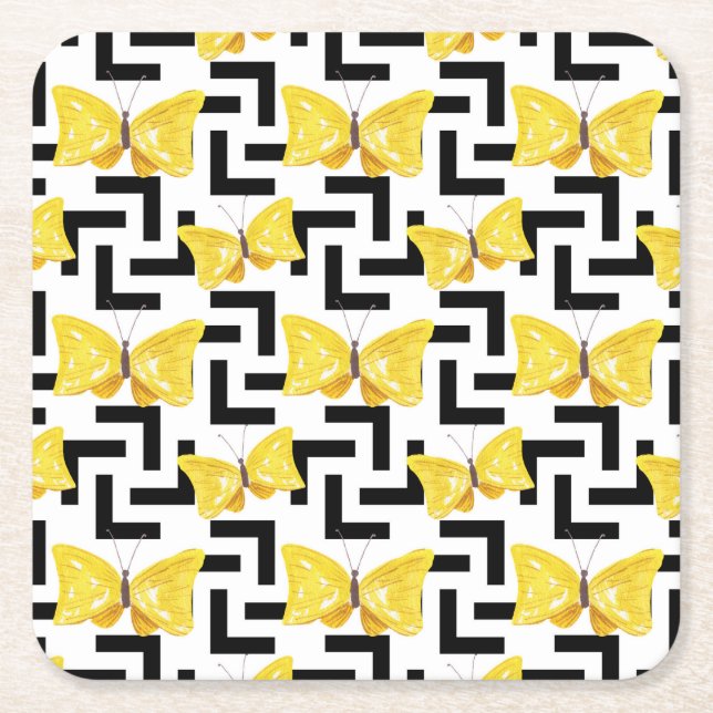 Solblomma Underlägg Papper Kvadrat (Framsidan)