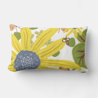 Solblommeblandad arrangemang lumbarkudde