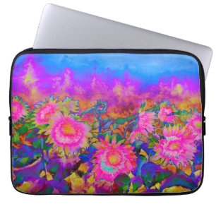 Solblommefält - rosa laptop fodral