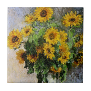 Solblommor, 1881 av Monet. Kakelplatta