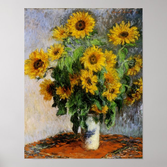 Solblommor, 1881 av Monet. Poster (Framsidan)
