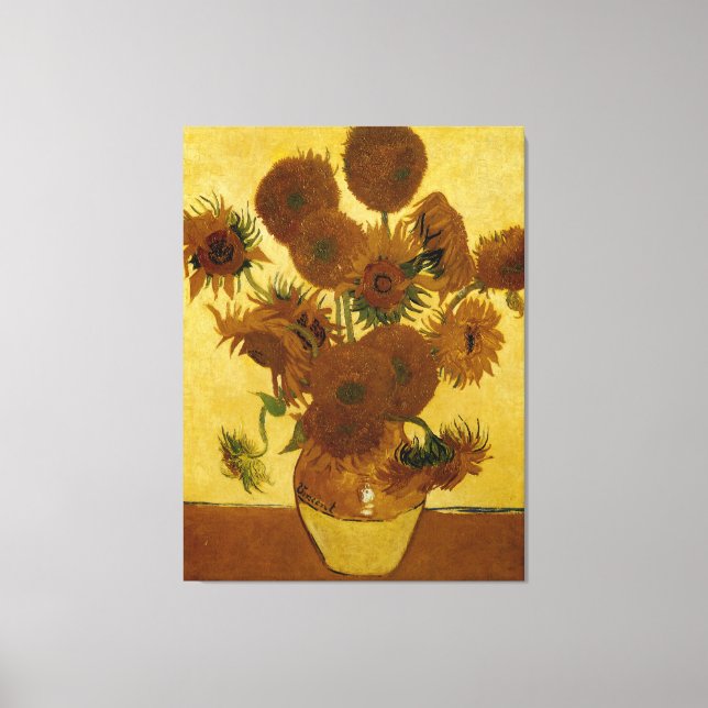 Solblommor: 1888 av Van Gogh Canvastryck (Framsida)