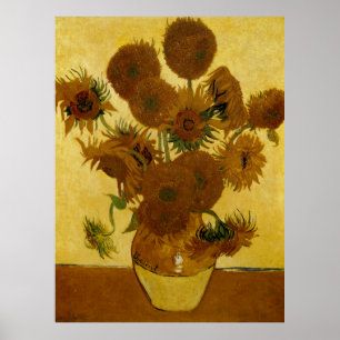 Solblommor: 1888 av Van Gogh Poster