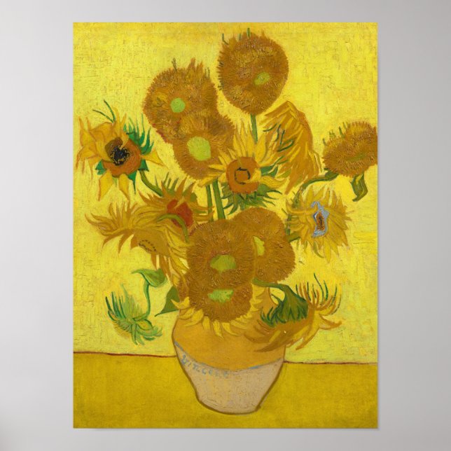Solblommor, 1889 av Vincent van Gogh Poster (Framsidan)