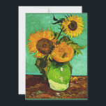 Solblommor, 3, av Vincent van Gogh Kort<br><div class="desc">Berömd,  målning av Vincent van Gogh,  Solblommor Tre</div>