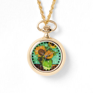 Solblommor (3), berömd-färgning av van Gogh Armbandsur