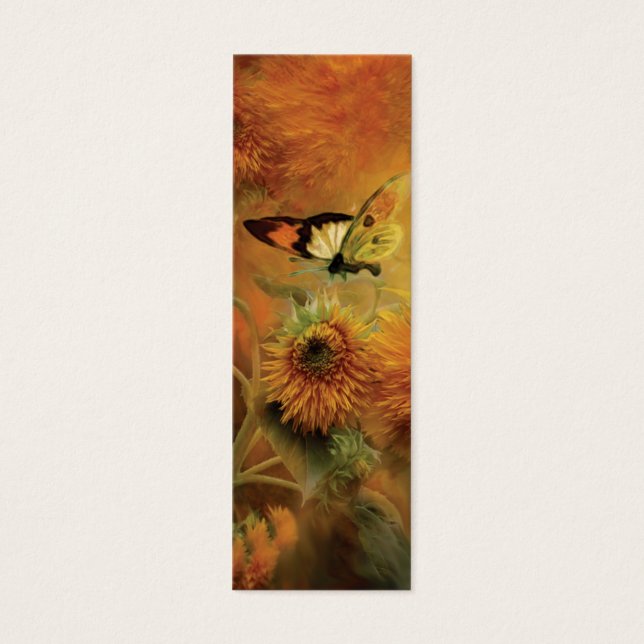 Solblommor Art Bookmark Litet Visitkort (Framsidan)