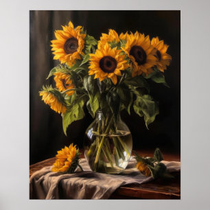 Solblommor Art Skriv ut Poster