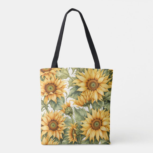 Solblommor art teckning tygkasse (Baksida)