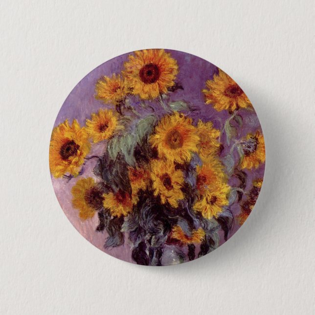 Solblommor av Claude Monet Knapp (Framsida)