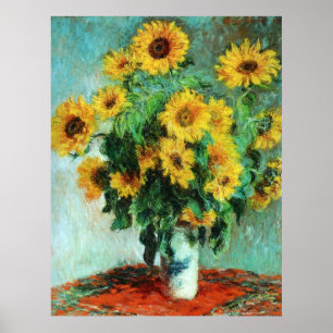 Solblommor av Claude Monet Poster