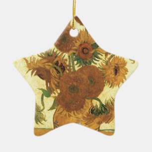 Solblommor av Van Gogh Julgransprydnad Keramik