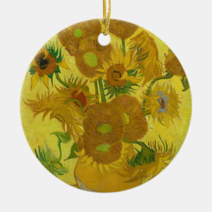 Solblommor av Van Gogh Painting Art Julgransprydnad Keramik