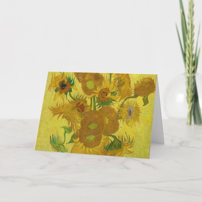 Solblommor av Van Gogh Painting Art Kort (Framsida)