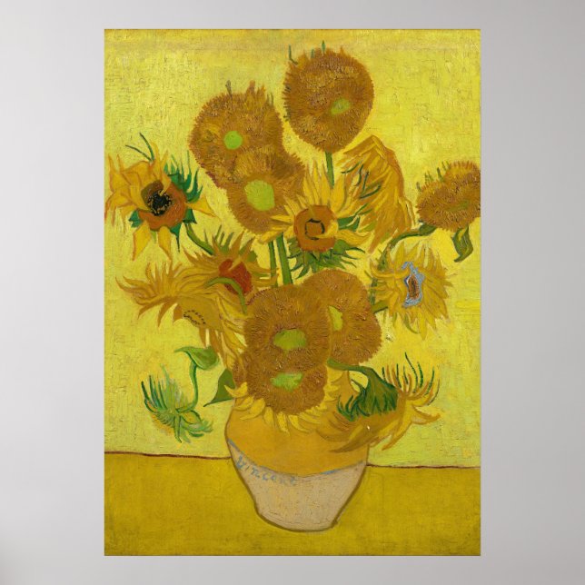 Solblommor av Van Gogh Painting Art Poster (Framsidan)