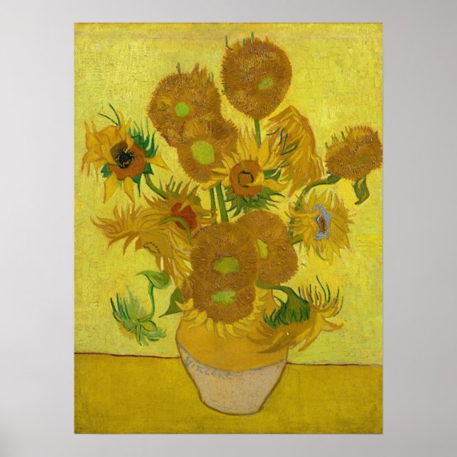 Solblommor av Van Gogh Painting Art Poster (Framsidan)