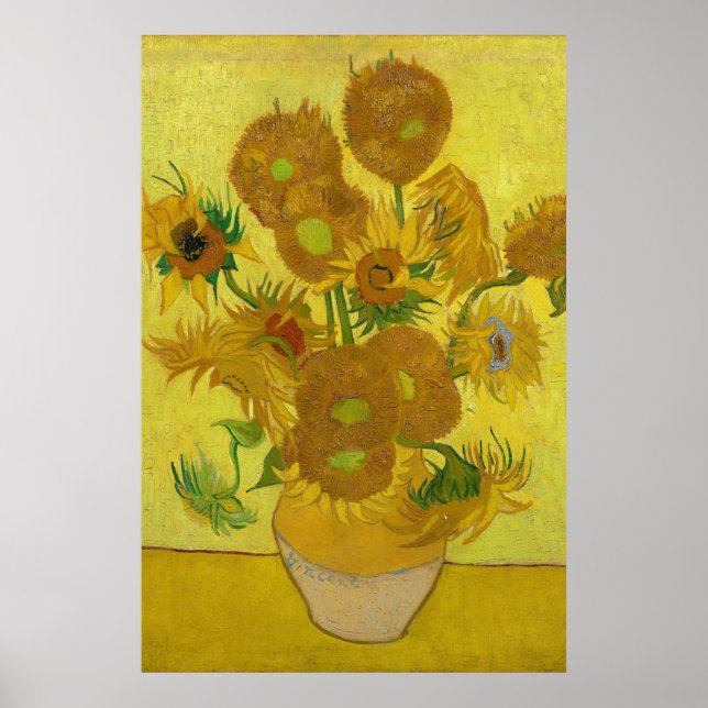 Solblommor av Van Gogh Painting Art Poster (Framsidan)