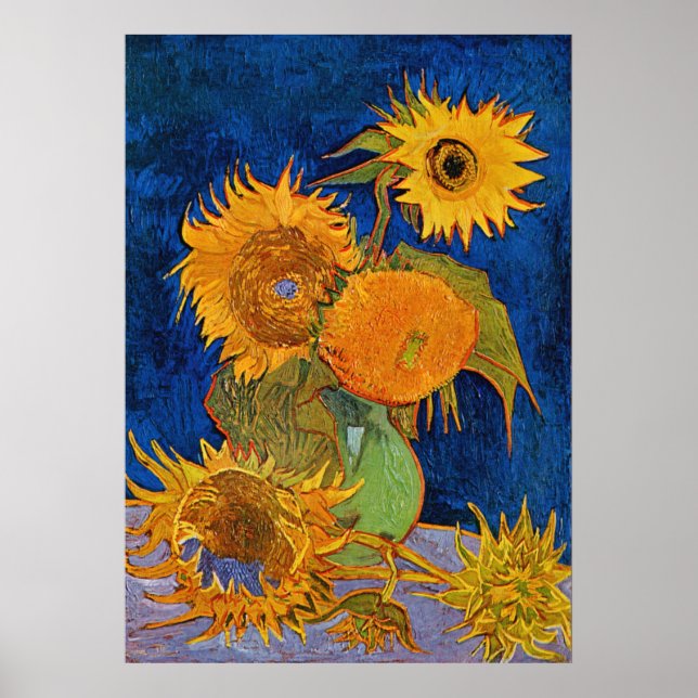Solblommor av Van Gogh Poster (Framsidan)