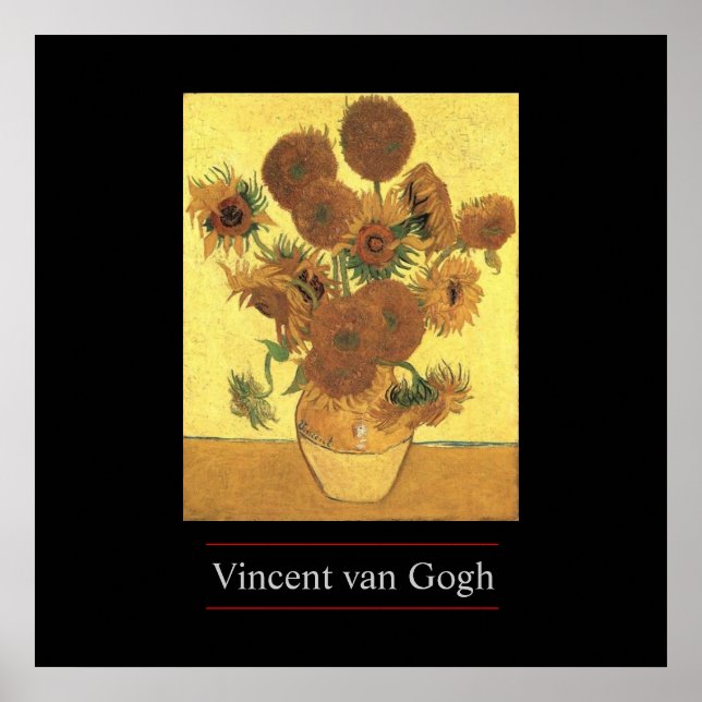 Solblommor av Van Gogh Poster Skriv ut (Framsidan)
