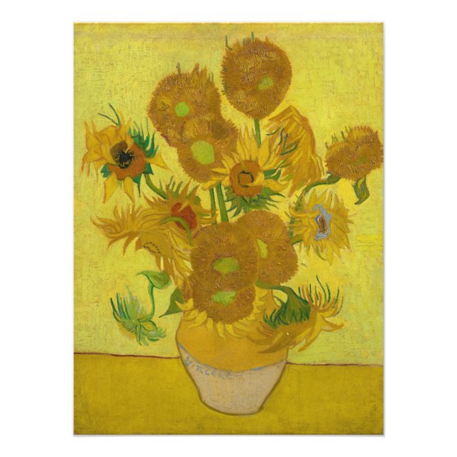 Solblommor av Vincent van Gogh Fototryck (Framsidan)