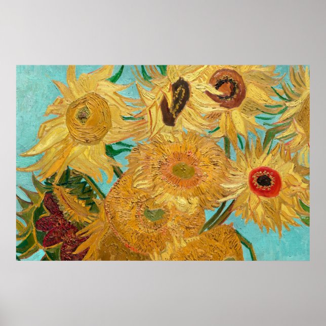 Solblommor av Vincent van Gogh Poster (Framsidan)