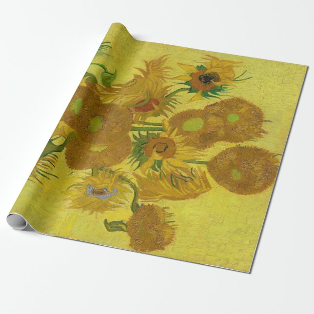 Solblommor av Vincent van Gogh Presentpapper (Utrullad)