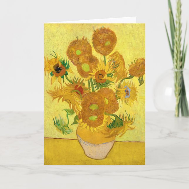 Solblommor av Vincent van Gogh Tack Kort (Framsida)