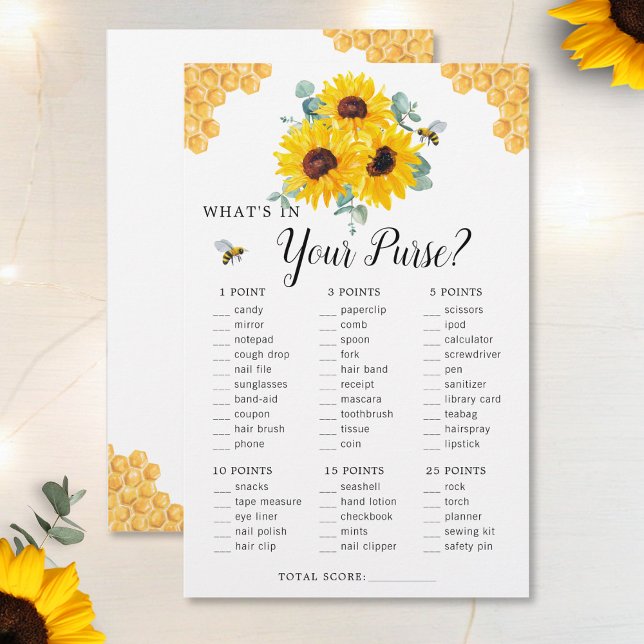 Solblommor Bee Honeycomb Purse Möhippa Game (Skapare uppladdad)