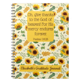 Solblommor Bees Anpassningsbar Bible Verse Christi Anteckningsbok