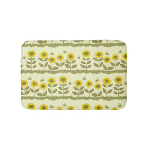 Solblommor, bin, söt sömlös mönster. badrumsmatta
