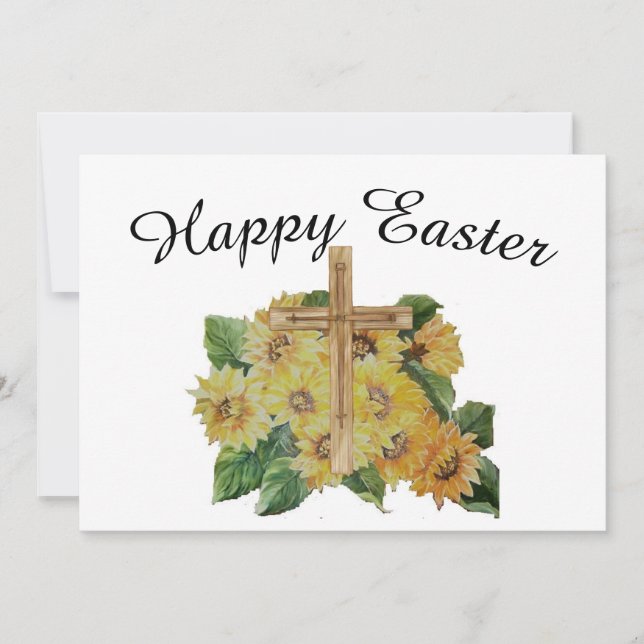 Solblommor blommigt med kor Påsk Helgdag Julkort (Framsida)