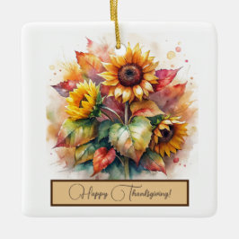Solblommor Bouquet Happy thanksgiving Ornament
