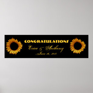 Solblommor Bröllop eller Förlovning Banner Poster