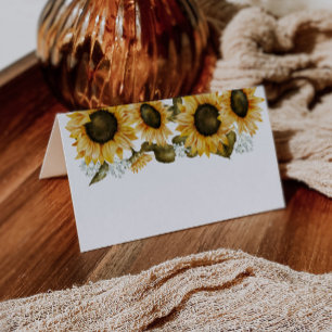 Solblommor Bröllop Food Tält Placeringskort