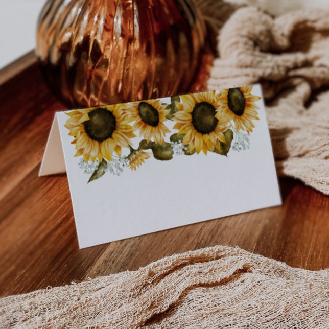 Solblommor Bröllop Food Tält Placeringskort (Skapare uppladdad)