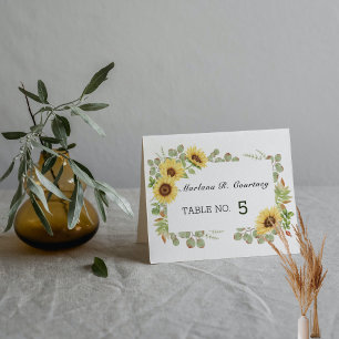 Solblommor Bröllop-platskort Placeringskort