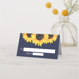 Solblommor Bröllop Plattskort Land Blue Placeringskort