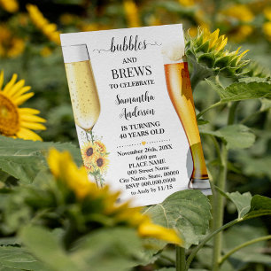 Solblommor Bubbles and brebles före jag gör bröllo Inbjudningar