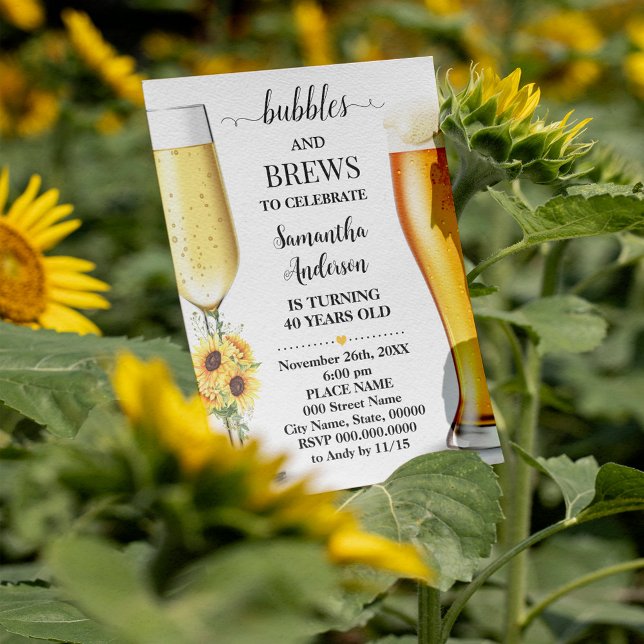 Solblommor Bubbles and brebles före jag gör bröllo Inbjudningar (Skapare uppladdad)