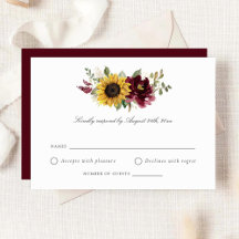 Solblommor Burgundy Flowers Rustic Bröllop OSA I