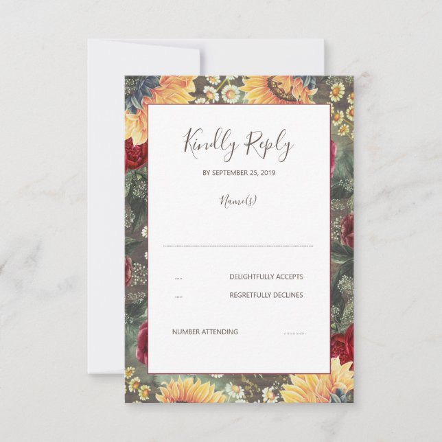 Solblommor Burgundy Rustic Fall Wedding OSA (Framsida)