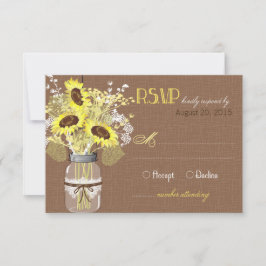 Solblommor Burk Burlap Rustic OSA kort