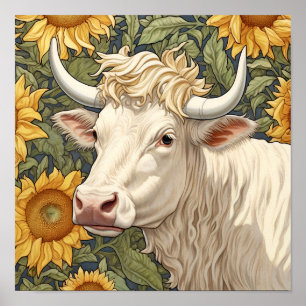 Solblommor Cow Poster